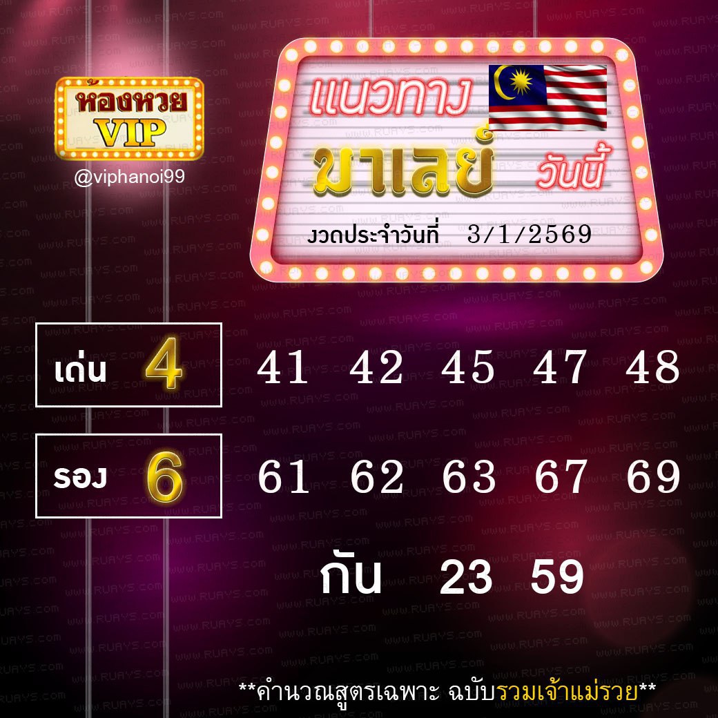 สูตรหวยฮานอยห้องหวย 3-1-69